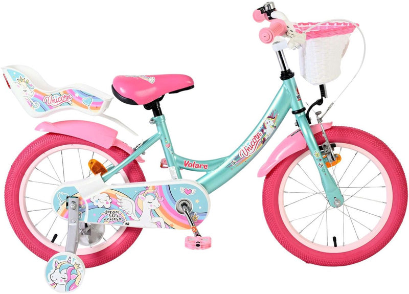Laden Sie das Bild in Galerie -Viewer, Volare unicorn kinderfiets - meisjes - 16 inch - groen
