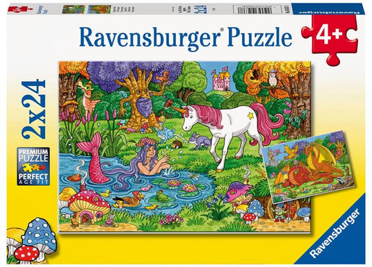 Ravensburger puzzel magisch bos - twee puzzels - 24 stukjes - kinderpuzzel