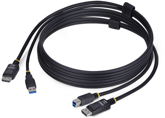 Startech .com 1,8m displayport en usb kvm kabel, 5gbps, 4k 60hz, hdr10, dp 1.2 en usb combo kabel voor kvm switches