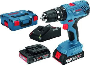 Bosch professional gsb 18v-21 accu klop- schroefboormachine 18v 2.0ah (2x) in l-case - 06019h1109