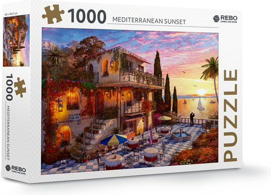 Rebo productions legpuzzel mediterranean sunset 1000 stukjes