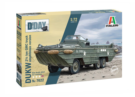 Italeri modelbouwpakket militaire voertuigen - 7022 dukw 2 1 2 ton gmc truck amphibious version -d-day 80th anniversary- plastic - 1:72 - modelbouw