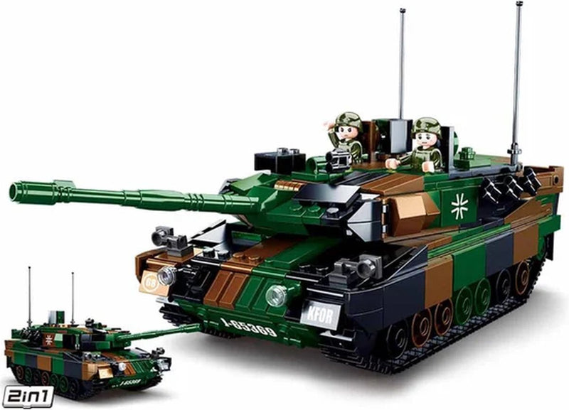 Afbeelding laden in galerijviewer, Sluban modelbricks army leopard 2a5 battle tank constructiespeelgoed – 2in1 bouwset – 766 bouwstenen – m38‑b0839 vanaf 8 jaar
