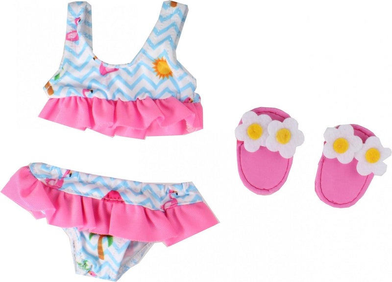 Chargez l'image dans la visionneuse de la galerie, Heless poppen bikini met slippers flamingo, 28-35 cm
