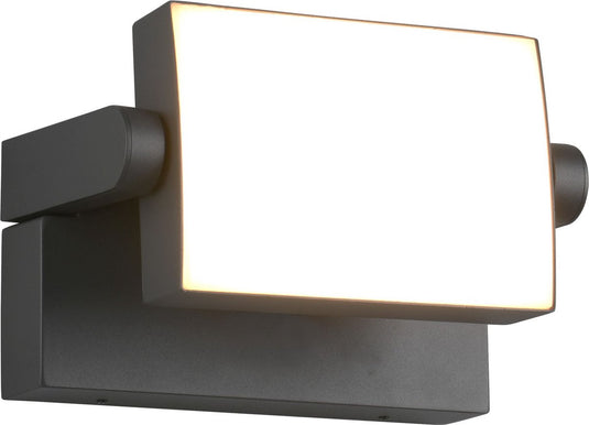 Trio kansas - wandlamp - antraciet - incl. 1x smd 10w - kantelbaar - buitenverlichting - ip54