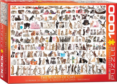 Eurographics - de wereld van katten [the world of cats] - 1000 stukjes 68×48cm (b×h) - legpuzzel