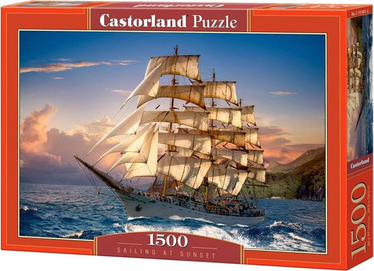 Castorland sailing at sunset – puzzel – 1500 stukjes – satijnen afwerking – perfecte pasvorm – europese kwaliteit