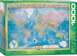 Eurographics - kaart van de wereld [map of the world] - 1000 stukjes 68×48cm (b×h) - legpuzzel