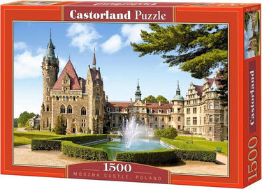 Castorland moszna castle, poland – puzzel – 1.500 stukjes – satijnen afwerking – perfecte pasvorm – europese kwaliteit
