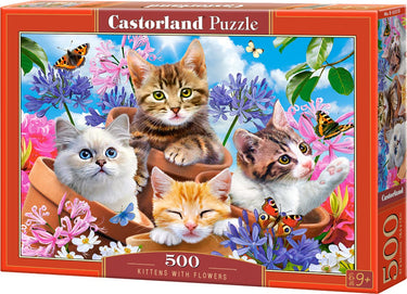 Castorland legpuzzel kittens with flowers, 500st.