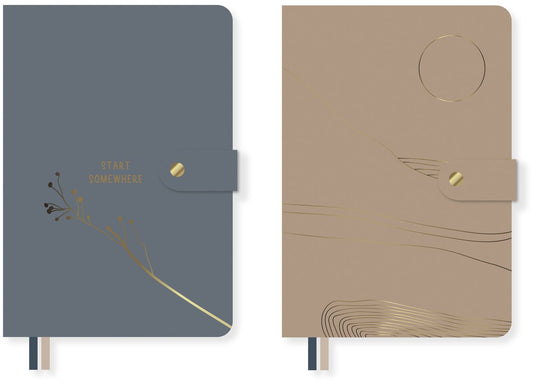 Kangaro notitieboek - soft scenes - a5 - softcover - lijn - pu - 80 grams fsc - 160 pagina's - 2 stuks