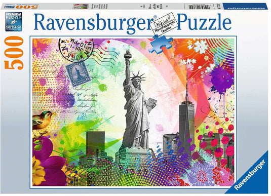 Ravensburger puzzel kaart uit new york - legpuzzel - 500 stukjes
