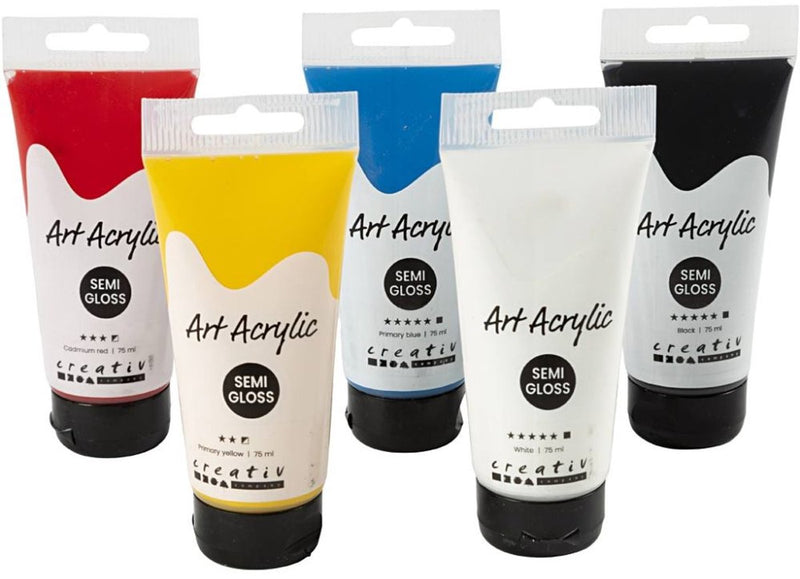 ギャラリービューアに画像をロードする, Pigment art acrylverf primaire kleuren, 5x75ml
