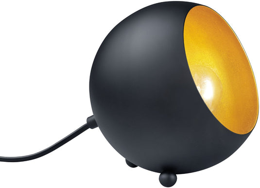 Rl live your light reality billy - tafellamp - zwart mat - goudkleur - excl. 1x e14 max 28w - snoerschakelaar