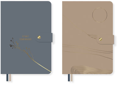 Kangaro notitieboek - soft scenes - a5 - softcover - lijn - pu - 80 grams fsc - 160 pagina's - 2 stuks