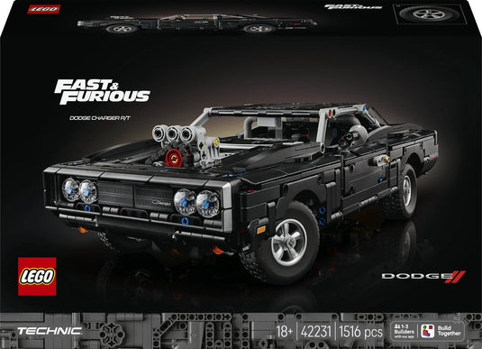 Lego technic fast and furious dodge charger r t auto bouwpakket voor volwassenen 42231