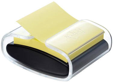 Post-it set notitieblok dispenser zwart 1x super sticky z-notes geel