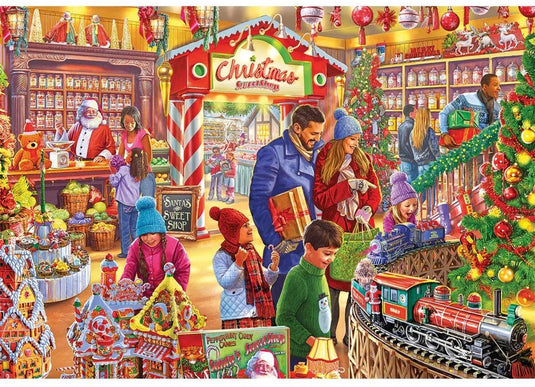 Gibsons kerst puzzel santa's sweetshop 250xl - extra grote stukken.