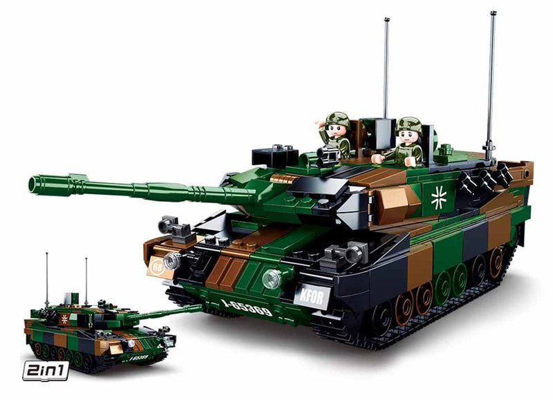 Laden Sie das Bild in Galerie -Viewer, Sluban modelbricks army leopard 2a5 battle tank constructiespeelgoed – 2in1 bouwset – 766 bouwstenen – m38‑b0839 vanaf 8 jaar
