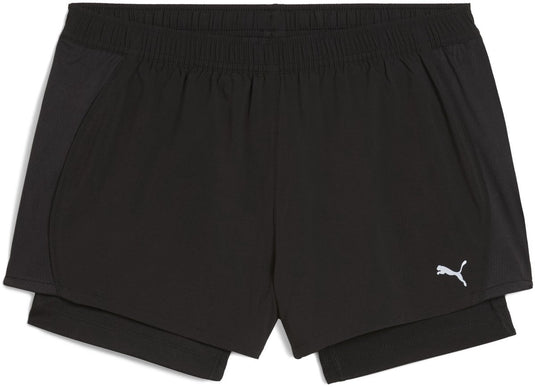 Puma w run velocity 2in1 3 short dames sportbroek - black
