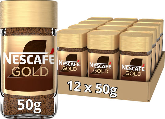 Nescafé gold oploskoffie - 12 potten x 50g