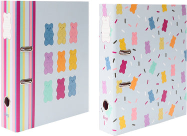 Kangaro ancor ordner - b'log sweet candy - formaat a4 - 2-rings - 2 stuks - met aardbeiengeur
