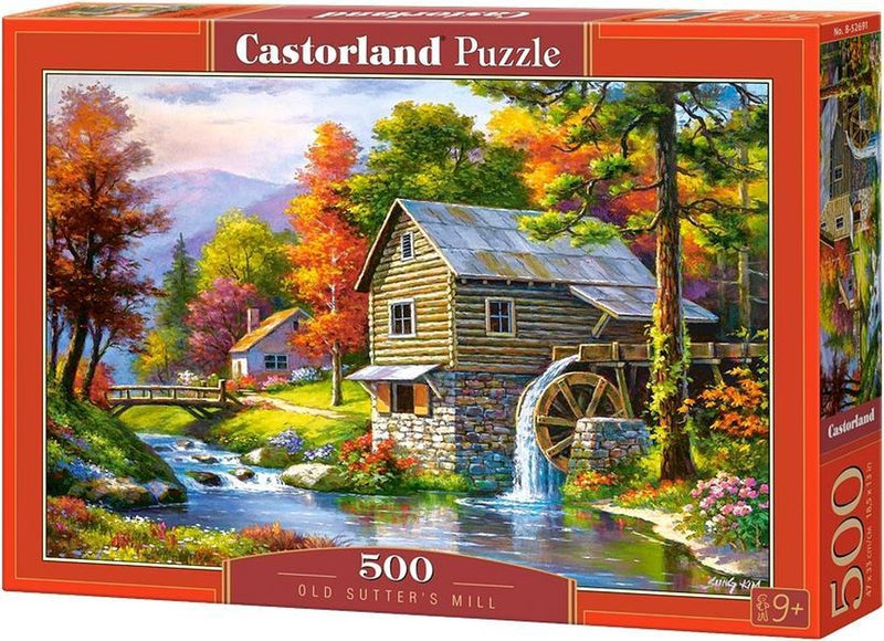 Afbeelding laden in galerijviewer, Castorland old sutter’s mill – puzzel – 500 stukjes – satijnen afwerking – perfecte pasvorm – europese kwaliteit
