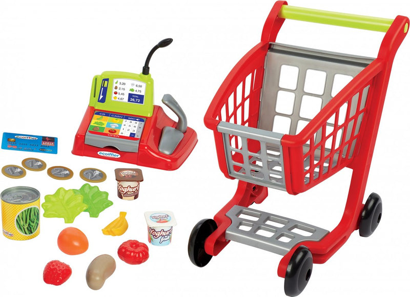 Afbeelding laden in galerijviewer, Écoiffier ecoiffier 100% winkelwagen, boodschappen kassa
