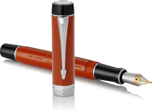 Parker duofold centennial vulpen | classic big red vintage | medium puur gouden penpunt | zwarte inkt en converter | premium geschenkdoos