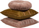 Woood feis kussens - velvet stof - roze naturel - set van 3