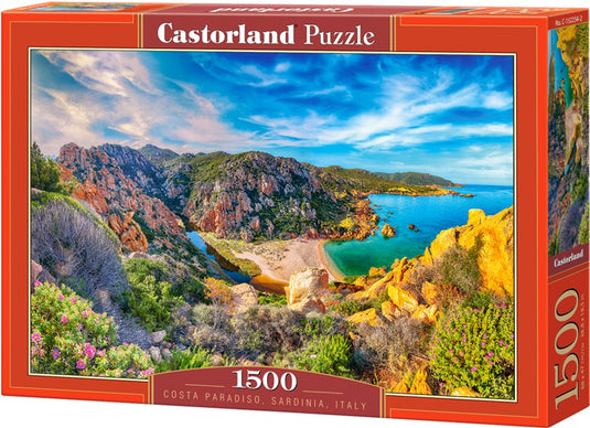 Castorland costa paradiso, sardinië, italië – puzzel – 1500 stukjes – satijnen afwerking – perfecte pasvorm – europese kwaliteit