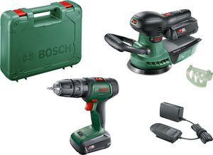 Bosch gereedschapscombiset - universalimpact 18 accuklopboorschroevendraaier - advancedorbit 18 excentrische schuurmachine - met 2x 18 v accu en lader - incl. koffer