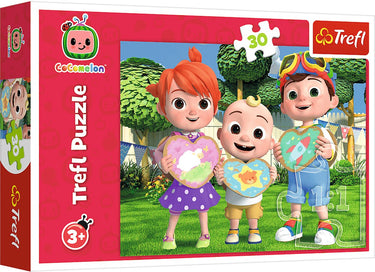 Trefl puzzel - cocomelon cartoon - 30 stukjes - kleurrijk kinderspel.