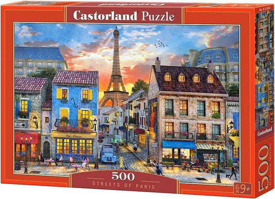 Castorland streets of paris – puzzel – 500 stukjes – satijnen afwerking – perfecte pasvorm – europese kwaliteit