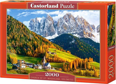 Castorland church of st. magdalena dolomites – puzzel – 2.000 stukjes – satijnen afwerking – perfecte pasvorm – europese kwaliteit