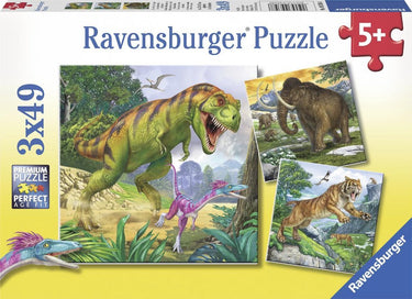 Ravensburger heersers van de oertijd - drie puzzels van 49 stukjes