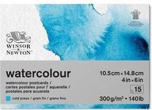 Winsor newton classic aquarelblok postcard pad – 15 vellen a6, 300 g m², koudgeperst,grain fin - postcards blok a6