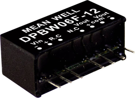 Mean well dpbw06g-05 dc dc-convertermodule 600 ma 6 w aantal uitgangen: 2 x inhoud 1 stuk(s)