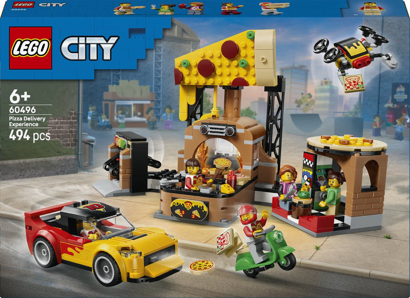 Afbeelding laden in galerijviewer, Lego city pizzacentrale met voertuigen pizza speelgoed voor kinderen 60496
