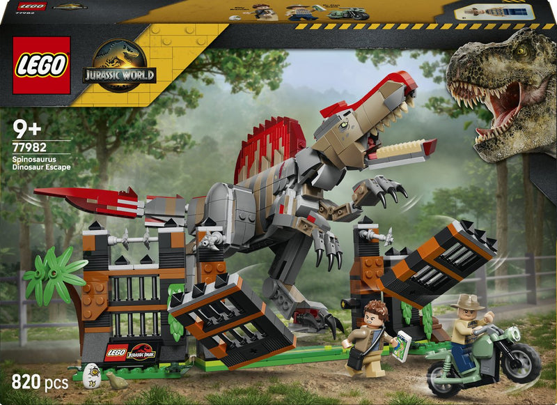 Afbeelding laden in galerijviewer, Lego jurassic world spinosaurus ontsnapping dinosaurus speelgoed voor kinderen 77982
