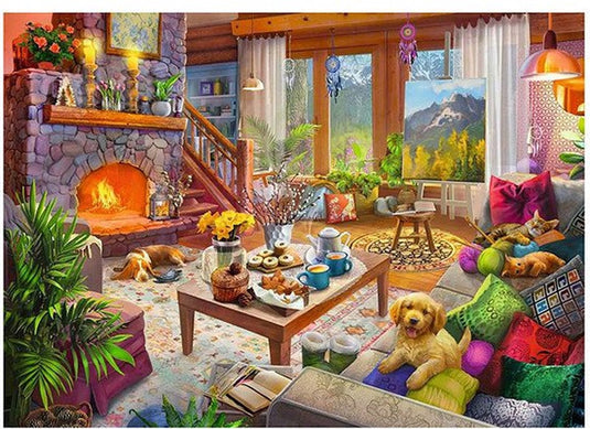 Ravensburger legpuzzel gezellige hut 1000 stukjes landschap puzzel.