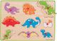 Bigjigs houten noppenpuzzel dino's, 9dlg.