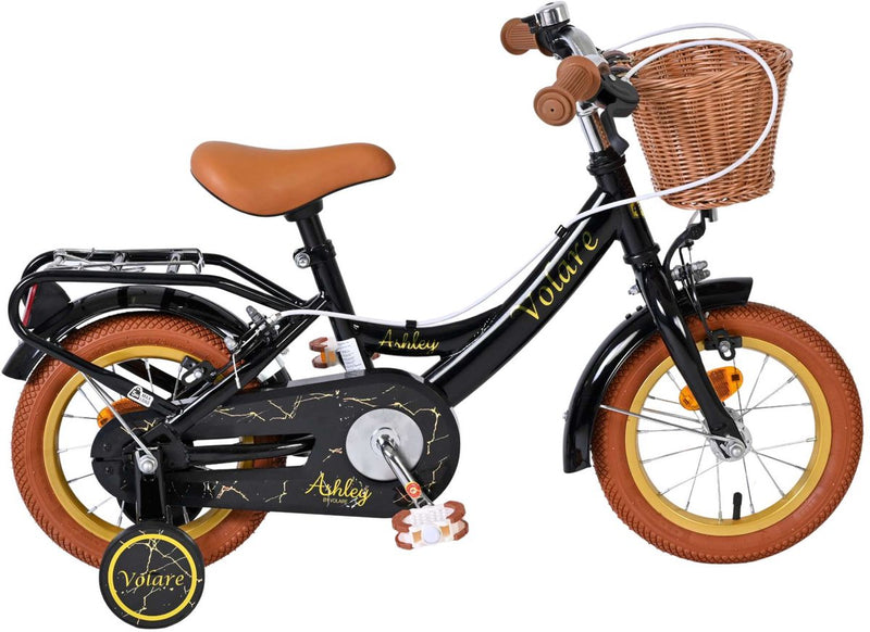 Afbeelding laden in galerijviewer, Volare ashley kinderfiets - meisjes - 12 inch - zwart - twee handremmen
