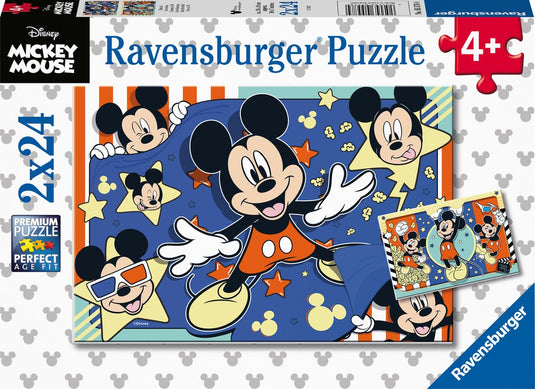 Ravensburger puzzel mickey mouse - twee puzzels - 24 stukjes - kinderpuzzel