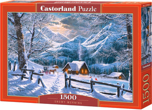 Castorland snowy morning – puzzel – 1.500 stukjes – satijnen afwerking – perfecte pasvorm – europese kwaliteit