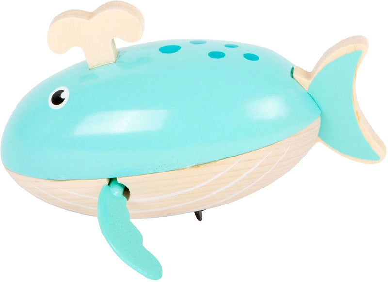 Afbeelding laden in galerijviewer, Small foot - badspeelgoed houten walvis opwindbaar
