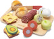 Woet ® houten snijset ontbijt - speelset met snijplank met brood, avocado, kaas, ei en fruit - educatief speelgoedeten - rollenspel keukenspeelgoed - vanaf 2 jaar