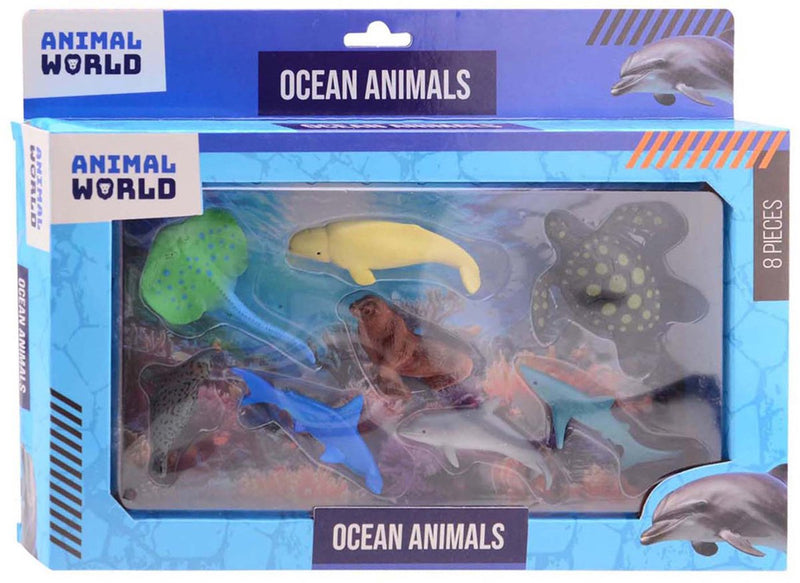 Afbeelding laden in galerijviewer, Johntoy zeedieren speelset - animal world - 8-delig speelgoed.
