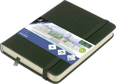 Kangaro schetsboek - a6 - forest green - pu-hardcover - met elastiek en leeslint