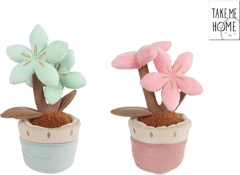 Afbeelding laden in galerijviewer, Take me home pluche plant knuffel met bloemen 24cm speelgoed.
